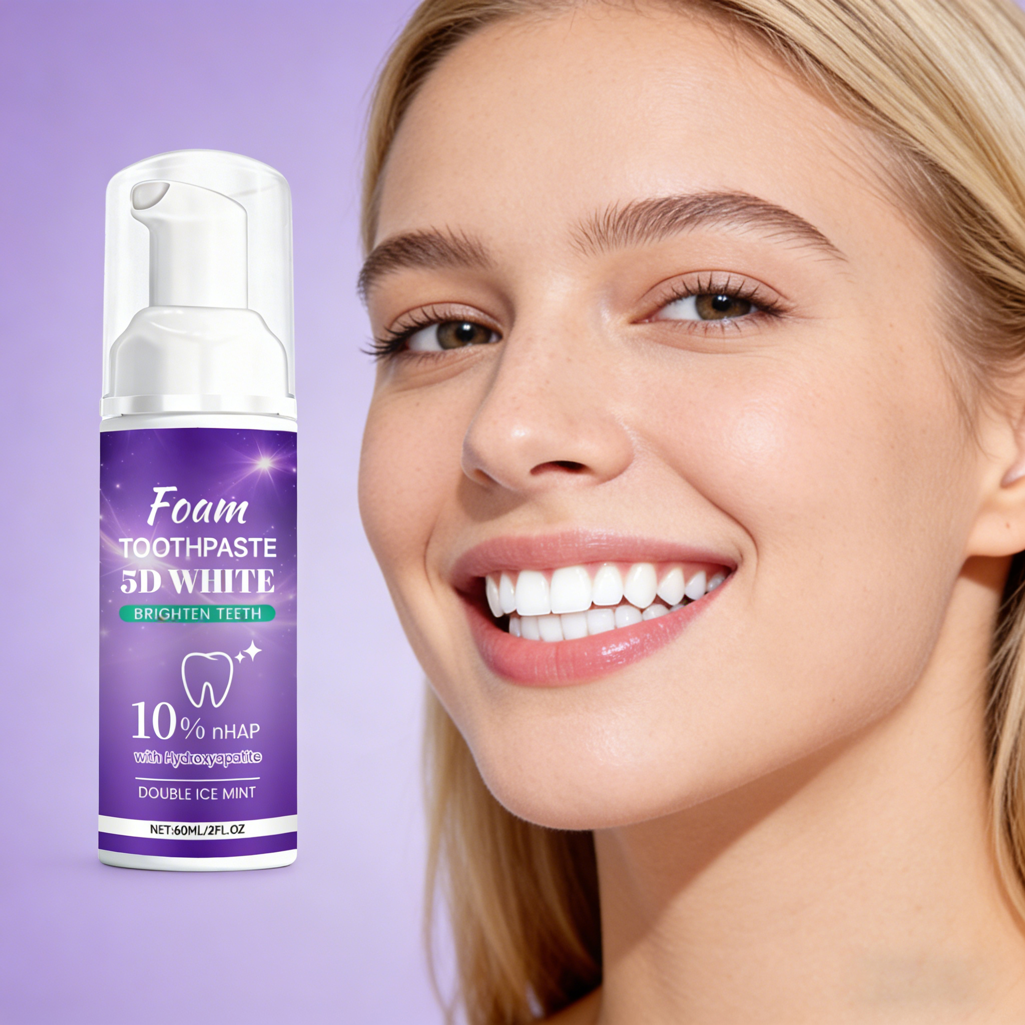 Teeth Whitening Foam Toothpaste - 60ml 5D White Foam Toothpaste Stick