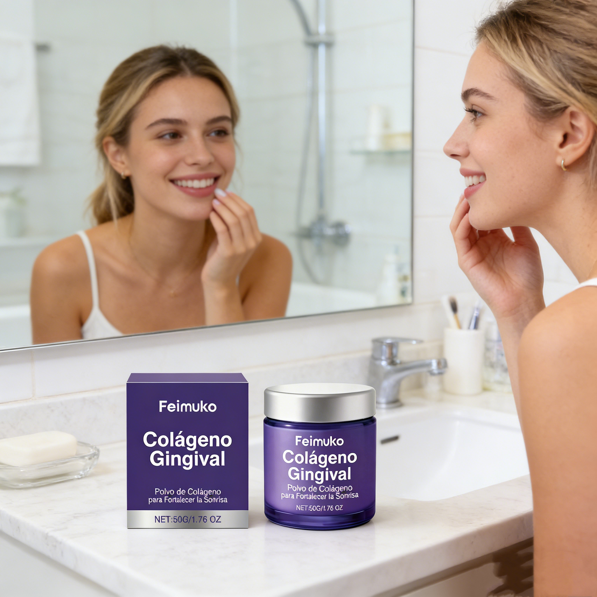 Teeth Whitening Quotes - Collagen Teeth Cleaning Powder Mint Fresh