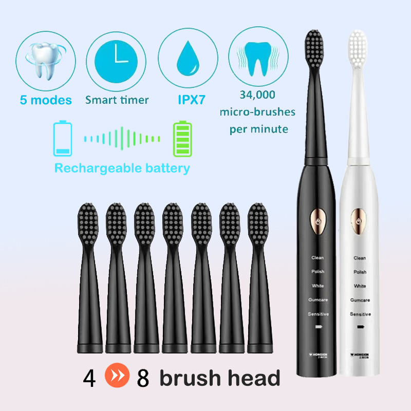 Teeth Whitening Toothbrush - Electric Toothbrush 5-gear Mode USB Charging
