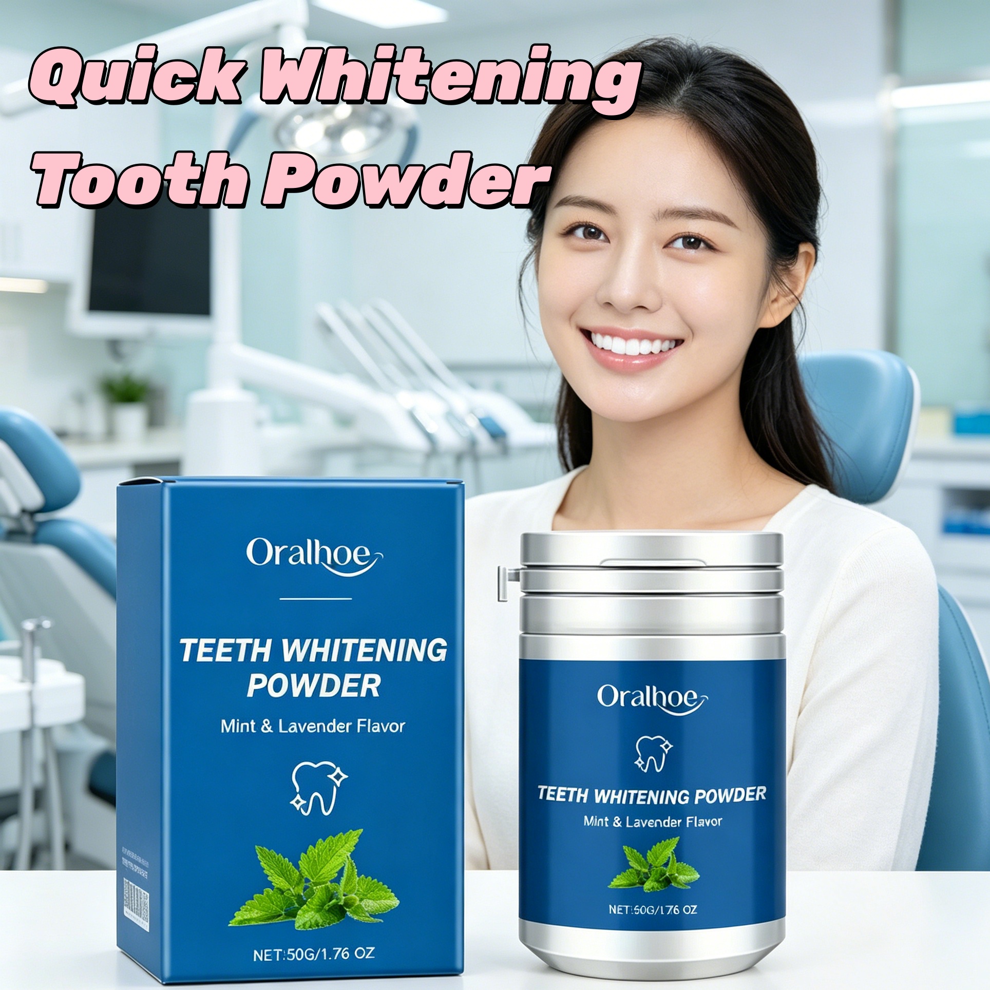 Teeth Whitening Yellow Teeth - ORALHOE Pearl Essence Teeth Whitening Powder