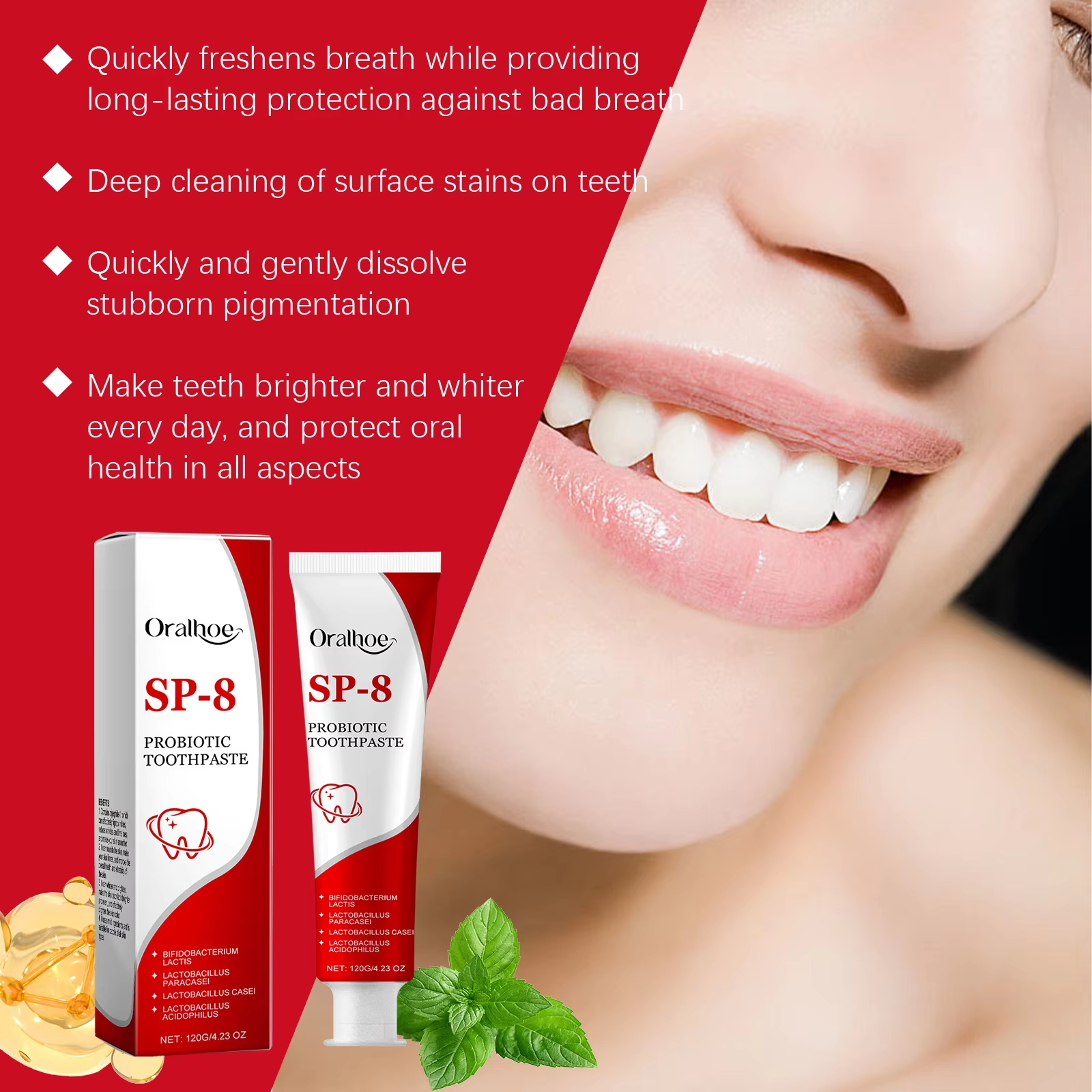 Sp-8 Probiotic Toothpaste Brig - огляд і ціна Teeth Whitening Yellow Teeth