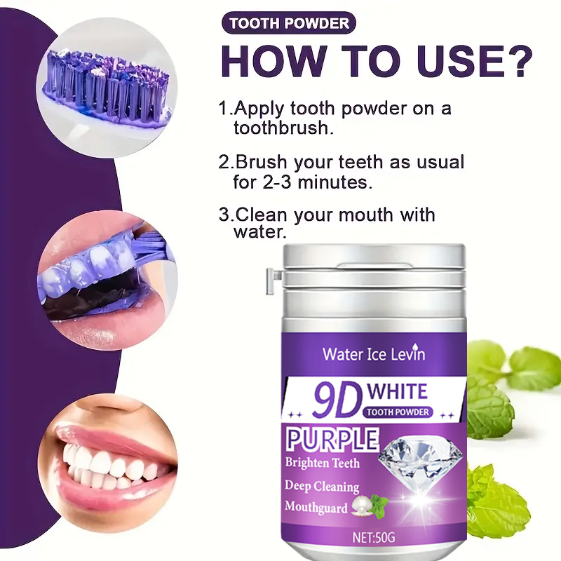 9D White Purple Toothpowder. B - огляд і ціна Teeth Whitening Quotes