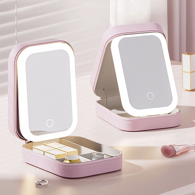 LED Makeup Bag With Mirror For - огляд і ціна Led Mouth Tray