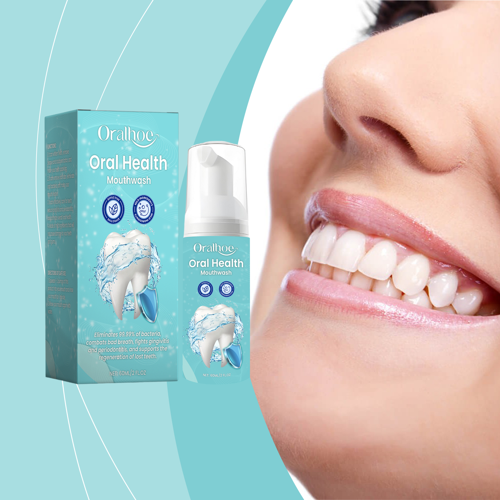 Oralhoe 60ml Teeth Cleaning Mo - огляд і ціна Teeth Whitening Foam Toothpaste