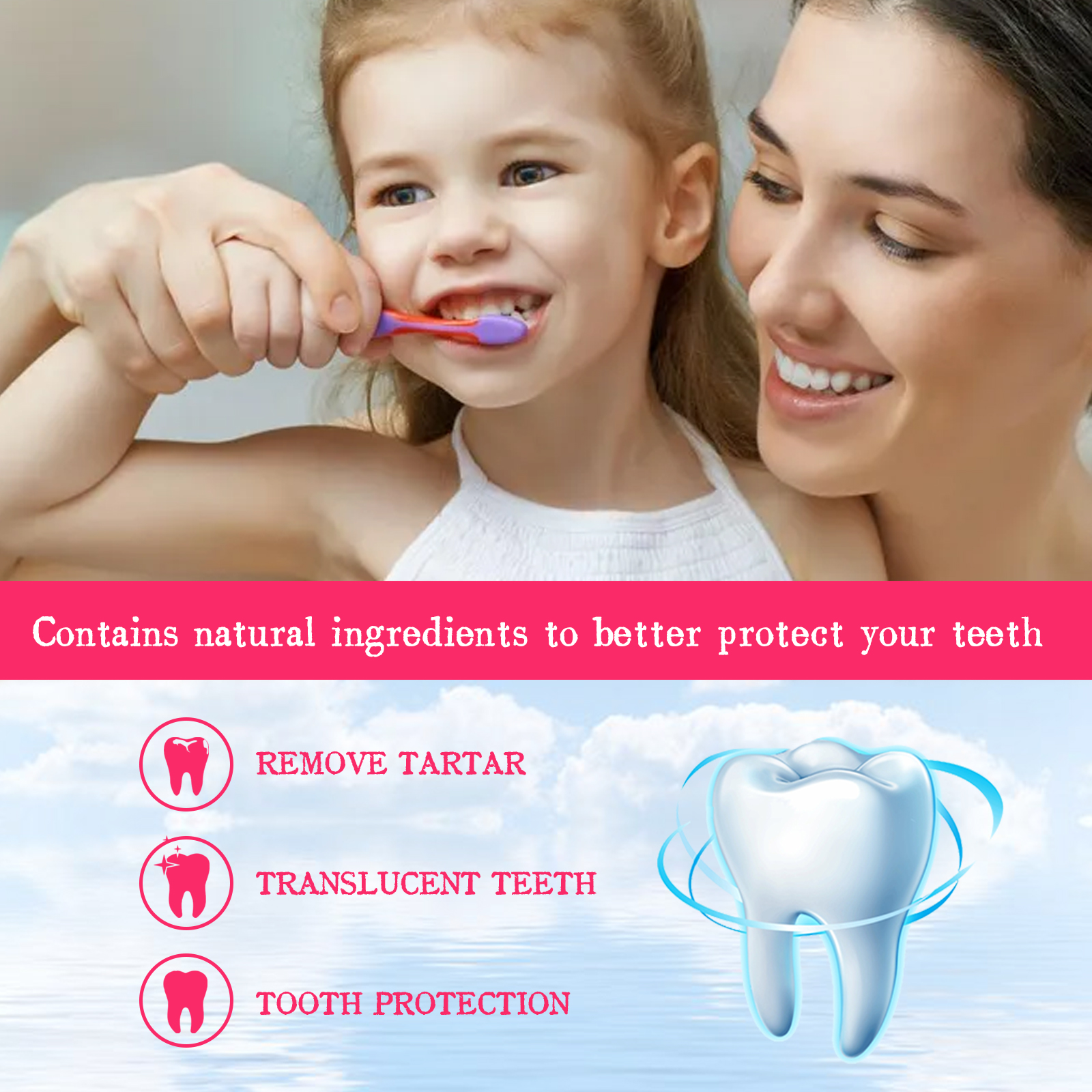 Strawberry-Flavored Kids' Foam - огляд і ціна Teeth Whitening Foam Toothpaste