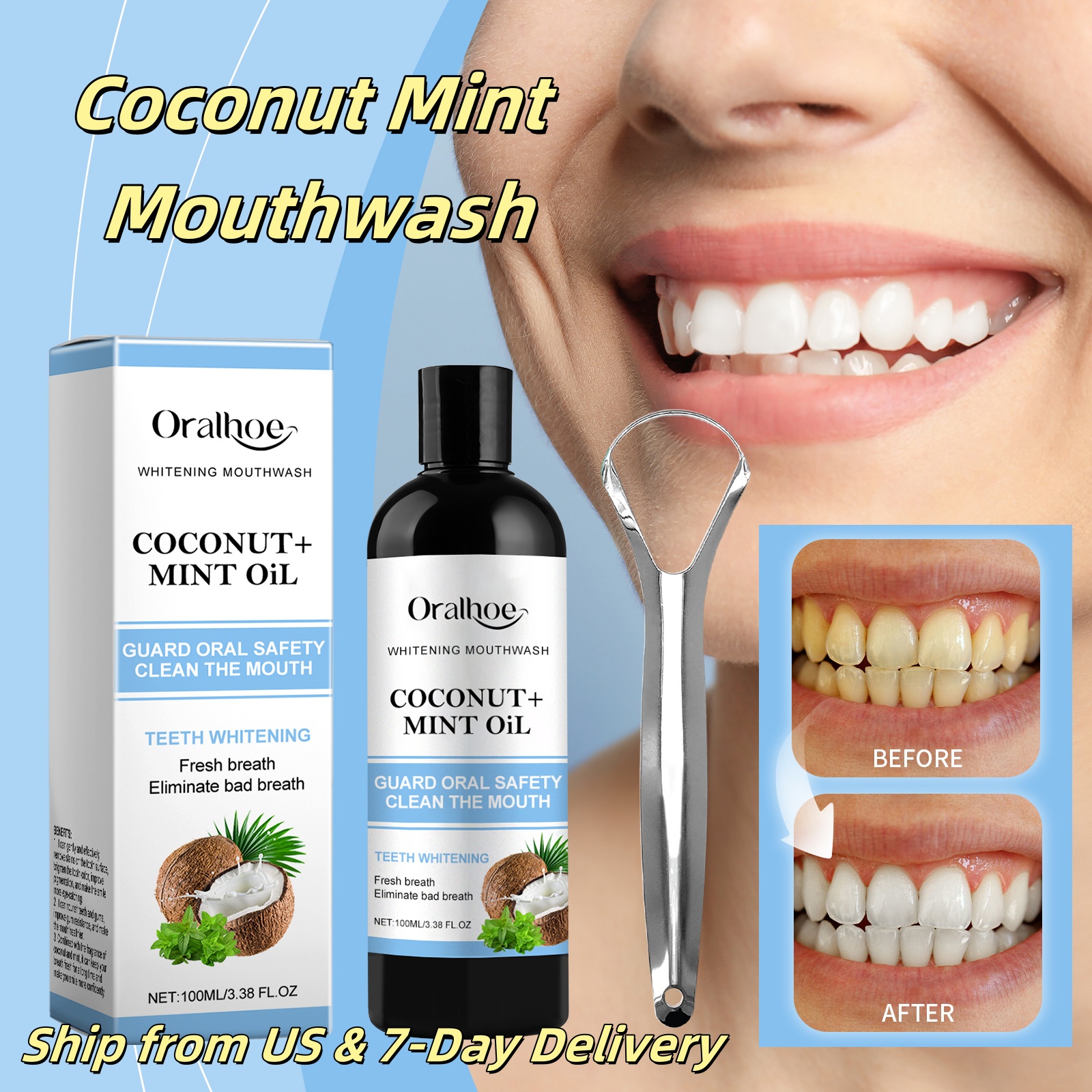 Coconut Mint Pulling Oil Mouth - огляд і ціна Teeth Whitening Oil Pulling