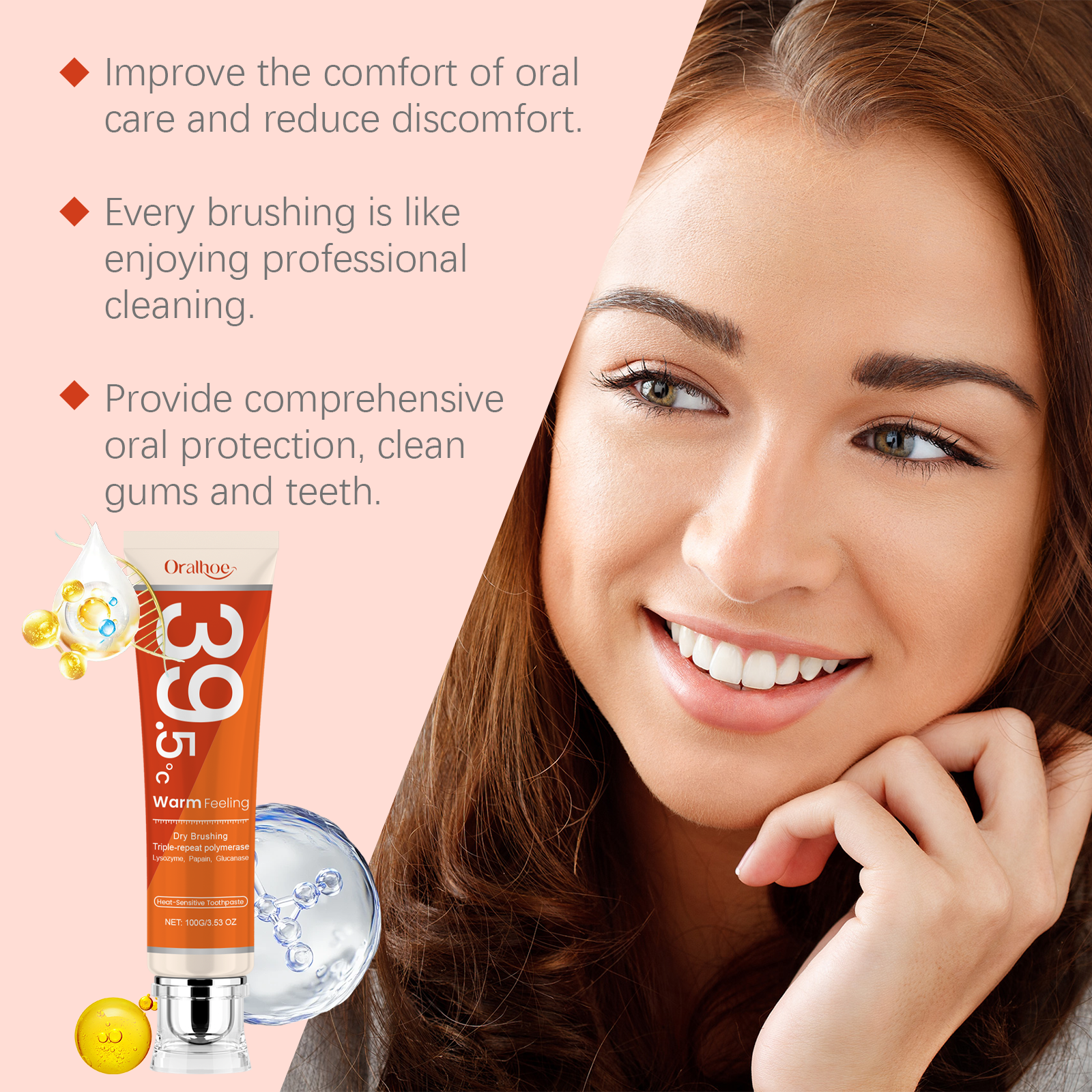 ORALHOE Heat-Sensitive Toothpa - огляд і ціна Teeth Whitening Enzymes