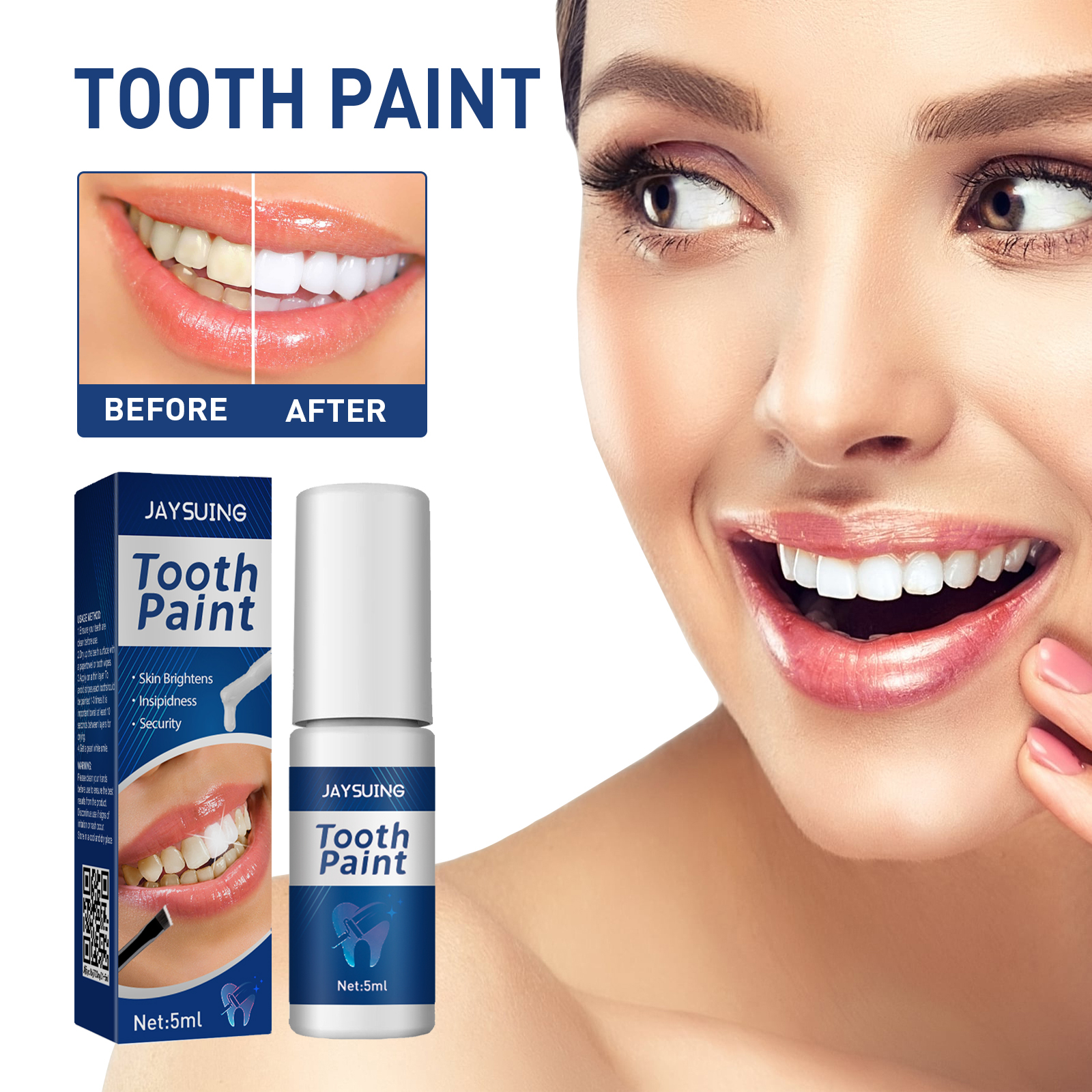 Instant Teeth Whitening Paint  - огляд і ціна Teeth Whitening Yellow Teeth
