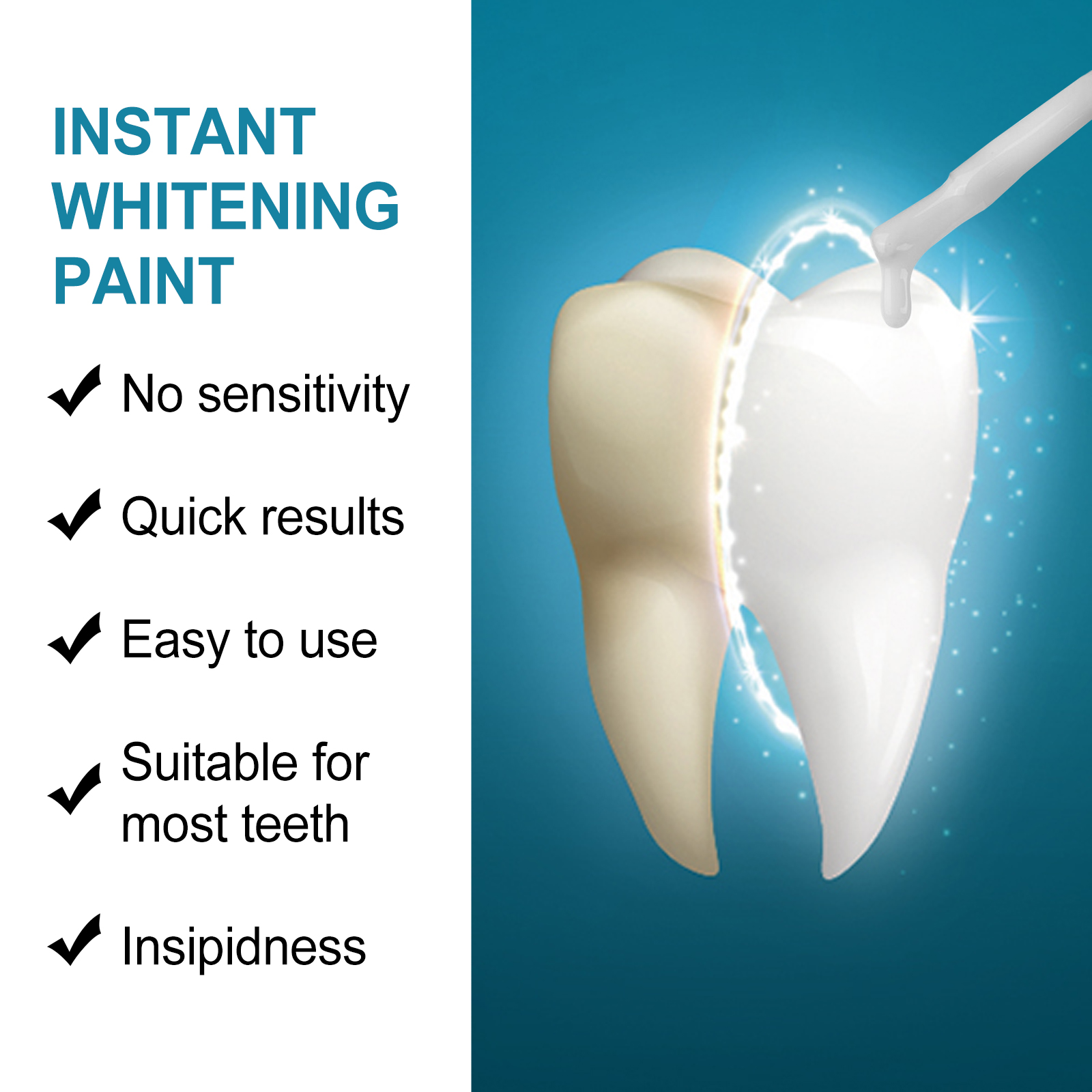 Instant Teeth Whitening Paint  - огляд і ціна Teeth Whitening Yellow Teeth