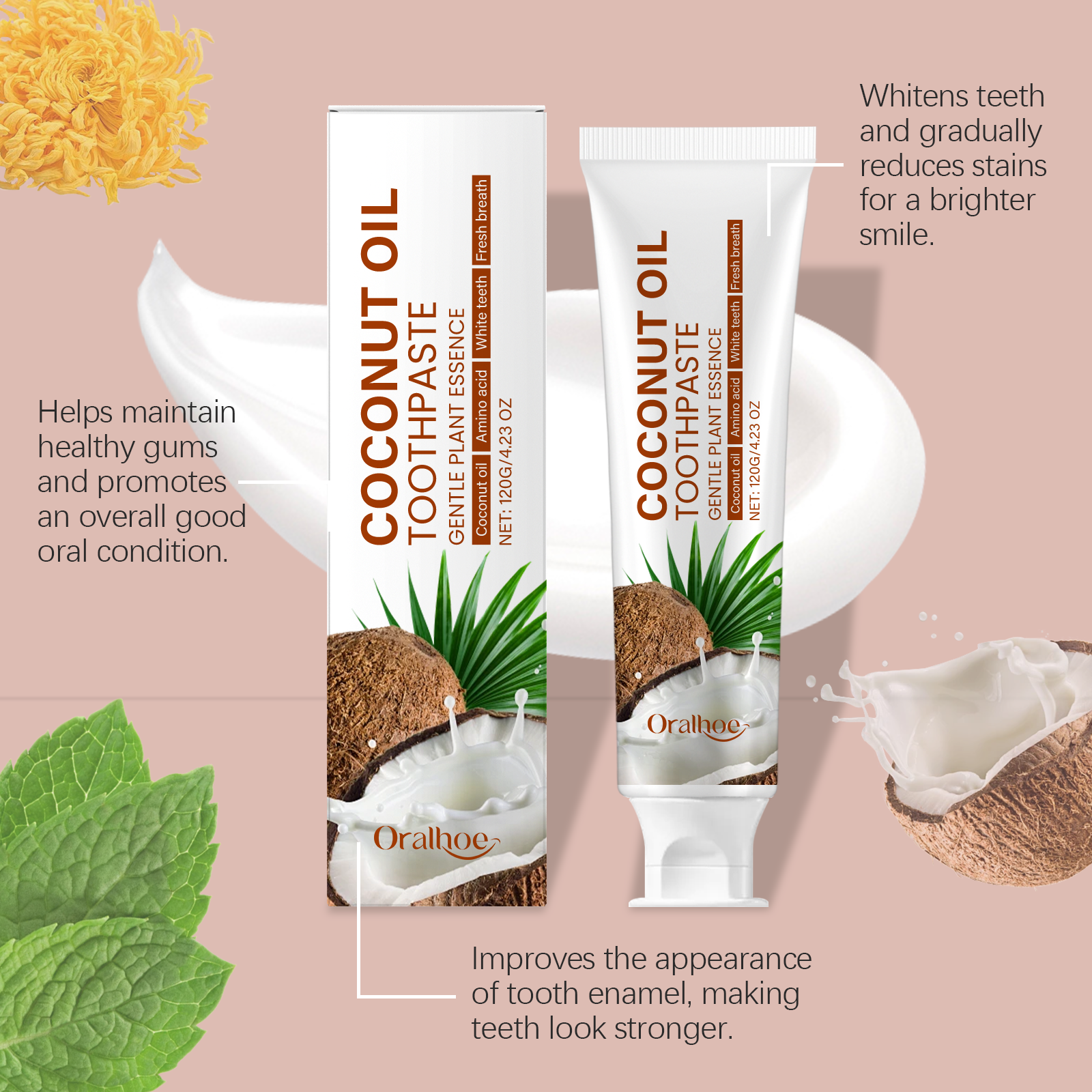 Coconut Oil Toothpaste Teeth W - огляд і ціна Teeth Whitening Oil Pulling