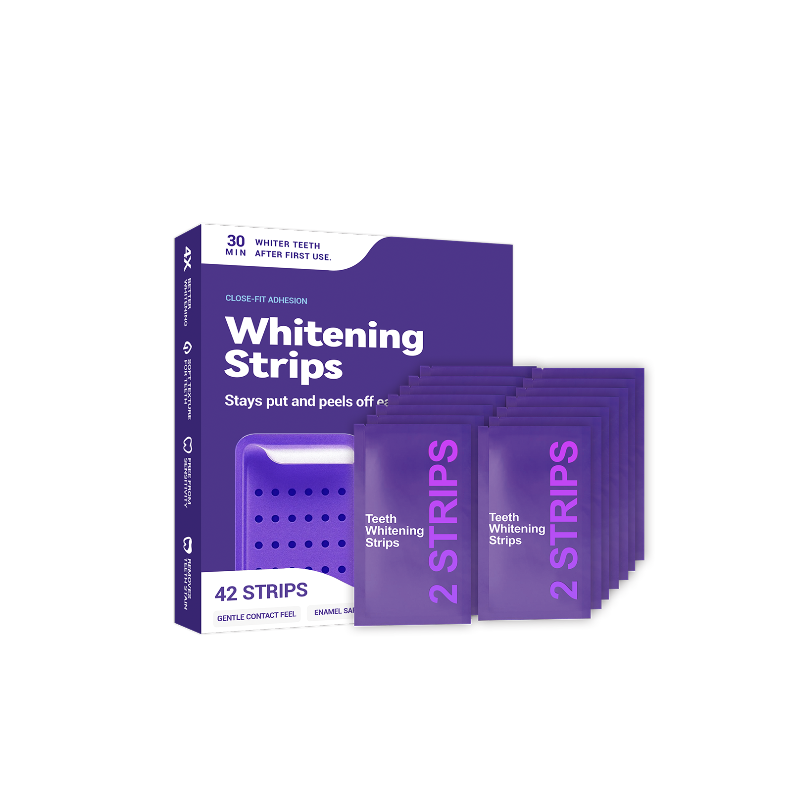 Purple Teeth Whitening Strips  - огляд і ціна Teeth Whitening Yellow Teeth