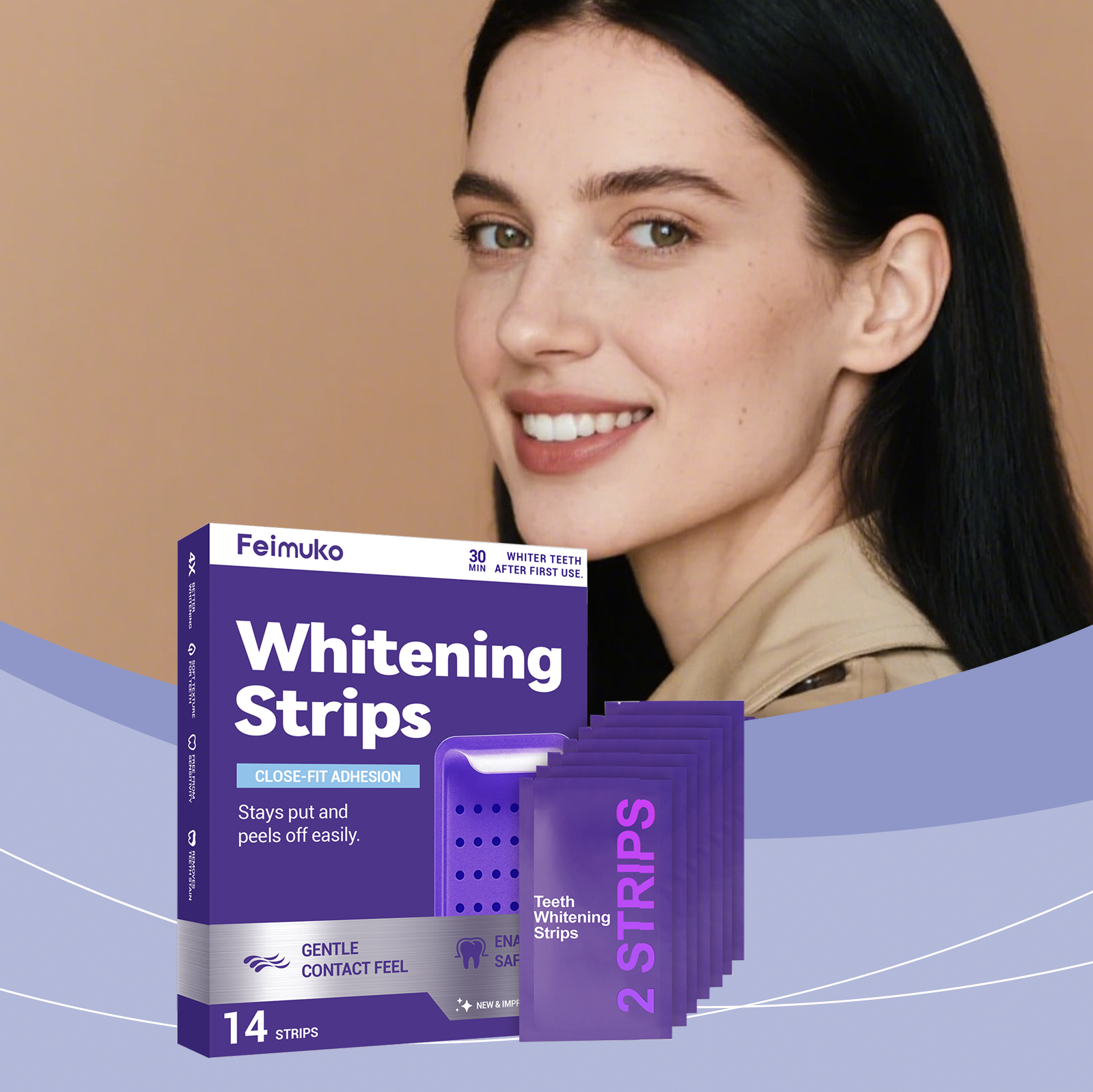 Purple Teeth Whitening Strips  - огляд і ціна Teeth Whitening Yellow Teeth