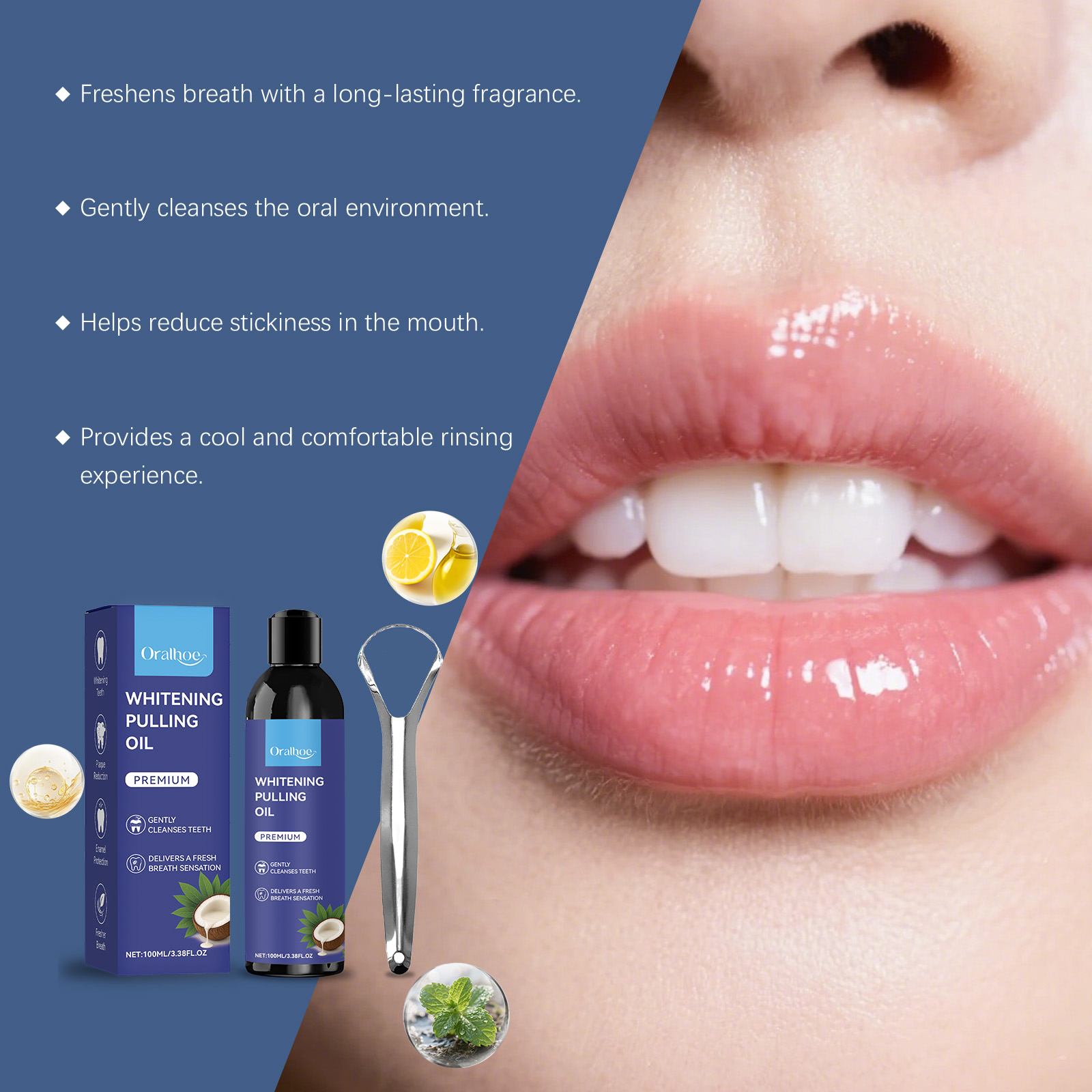 Coconut Mint Pulling Oil Refre - огляд і ціна Teeth Whitening Oil Pulling