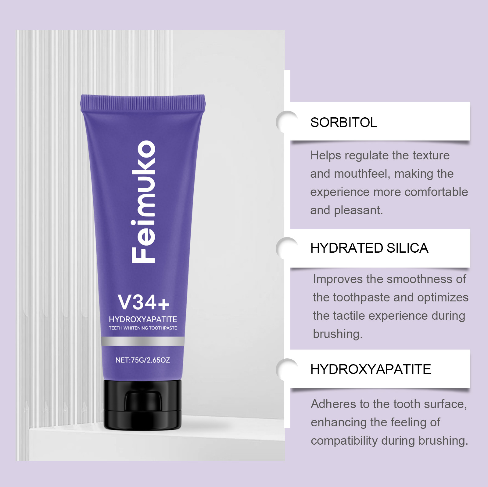 Feimuko Teeth Whitening Toothp - огляд і ціна Teeth Whitening Foam Toothpaste