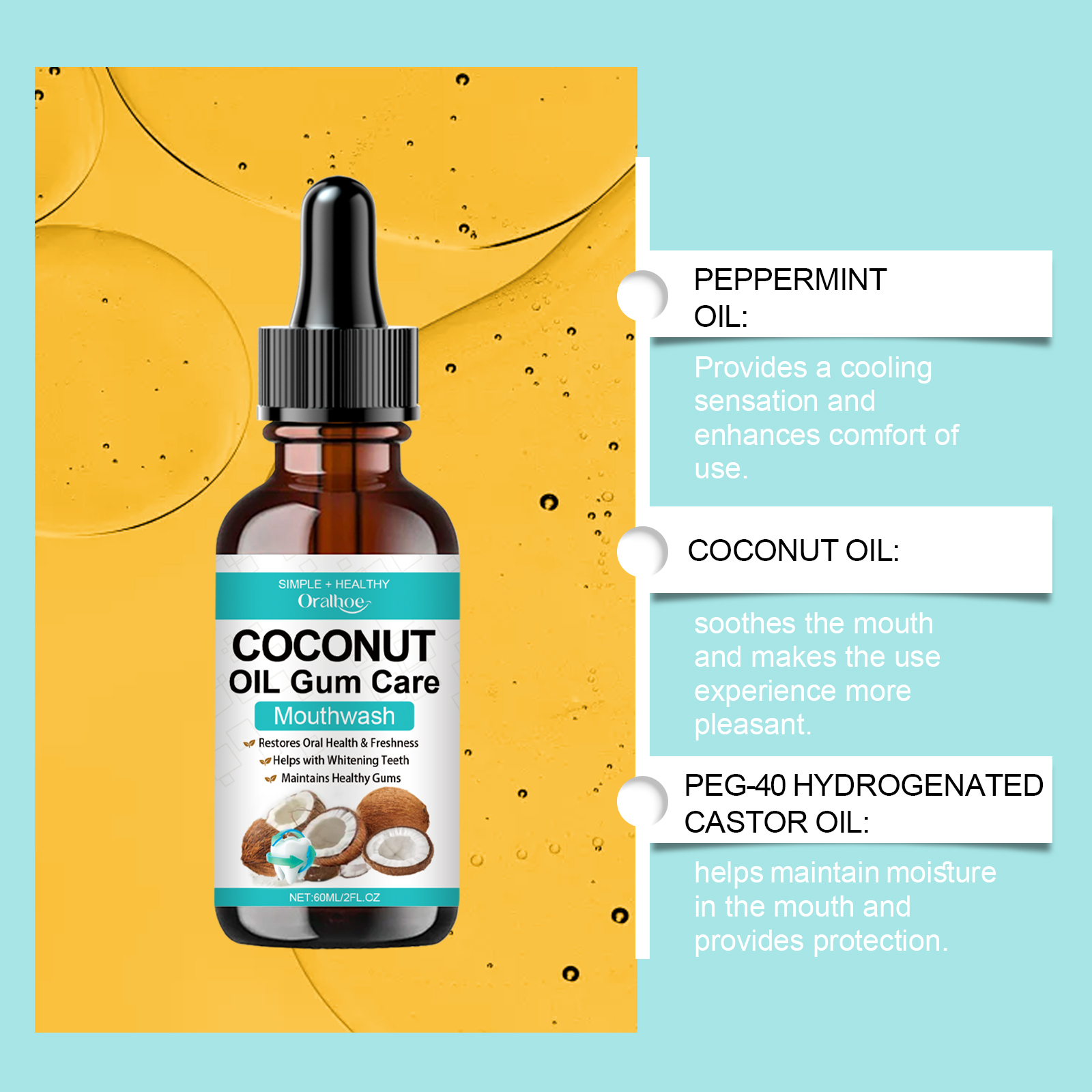 Coconut Mint Pulling Oil Mouth - огляд і ціна Teeth Whitening Oil Pulling