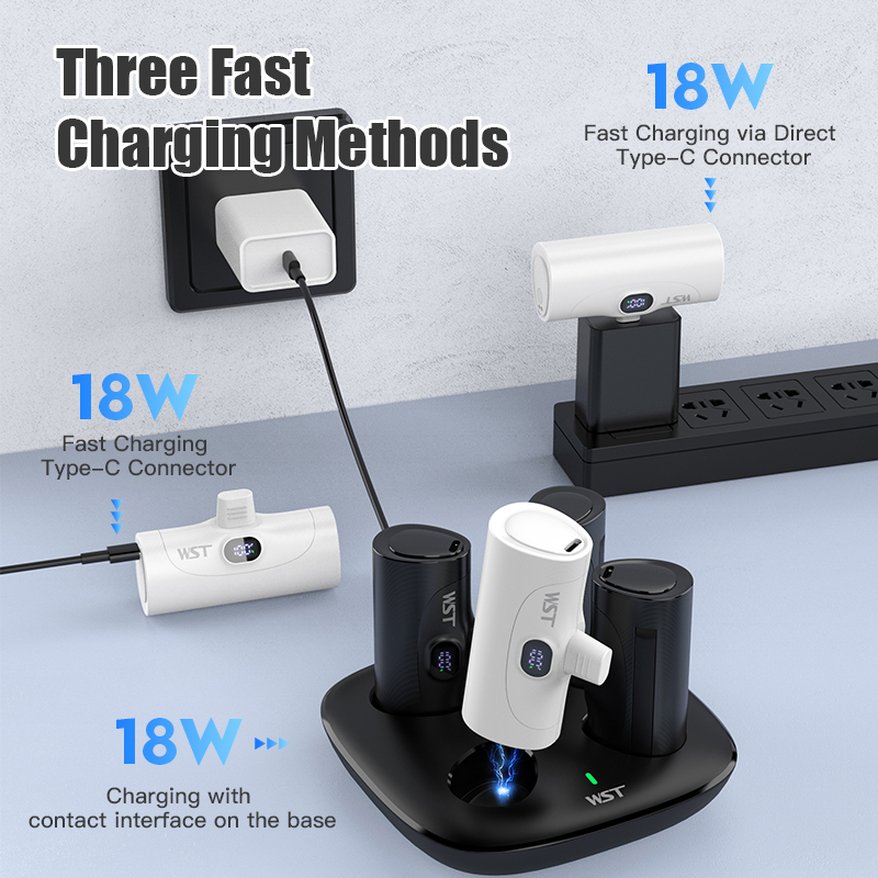 4pcs Portable Mini Power Bank  - огляд і ціна Led Mouth Tray