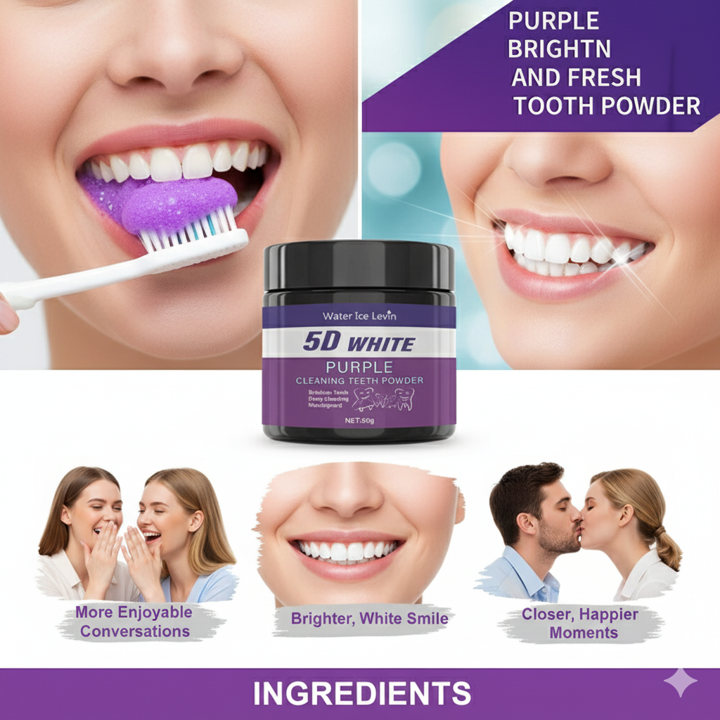 Purple Teeth Whitening Powder  - огляд і ціна Teeth Whitening Oil Pulling