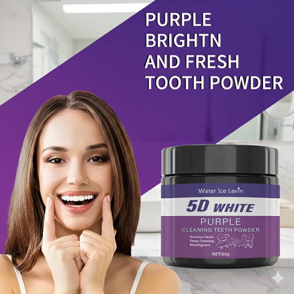 Purple Teeth Whitening Powder  - огляд і ціна Teeth Whitening Oil Pulling