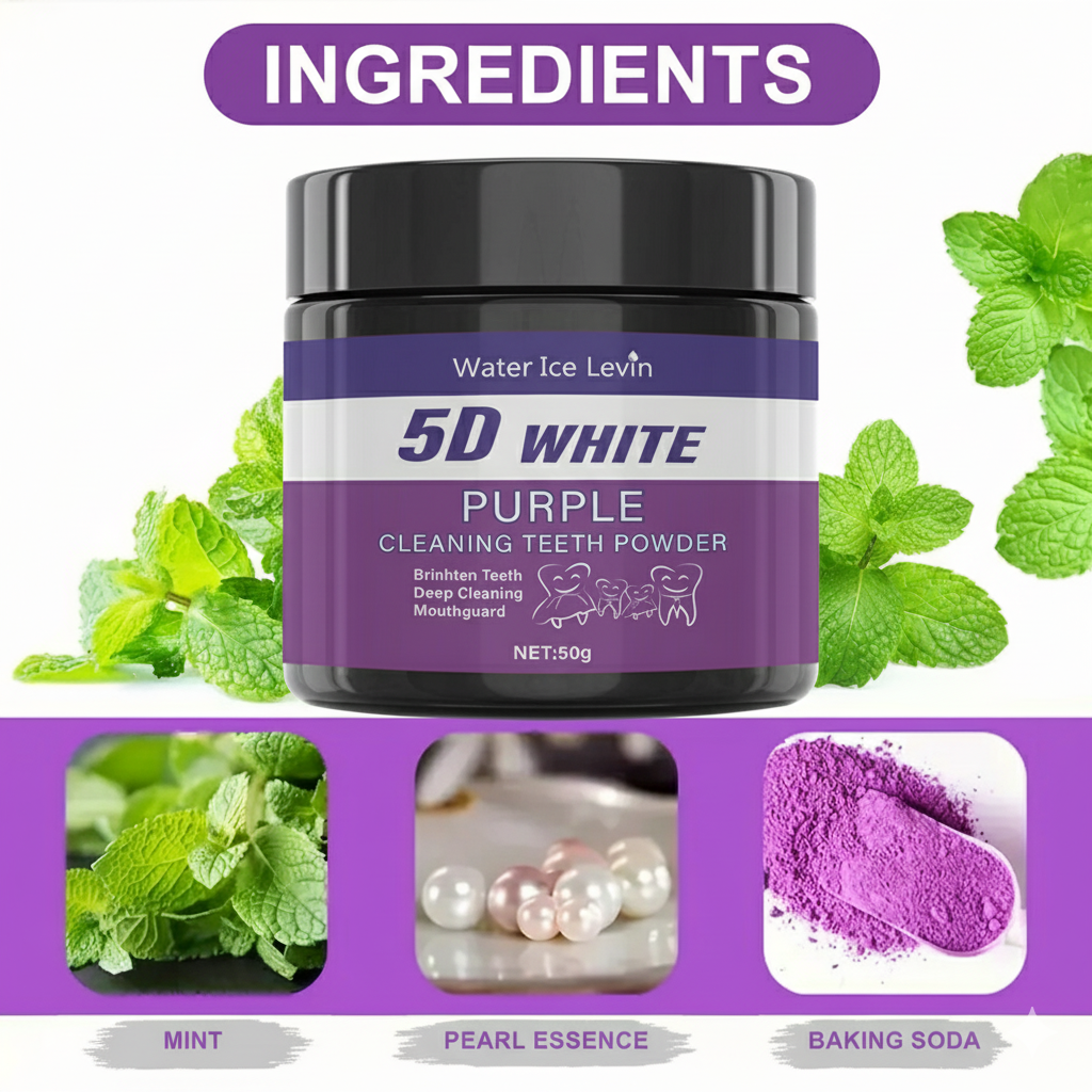 Purple Teeth Whitening Powder  - огляд і ціна Teeth Whitening Oil Pulling