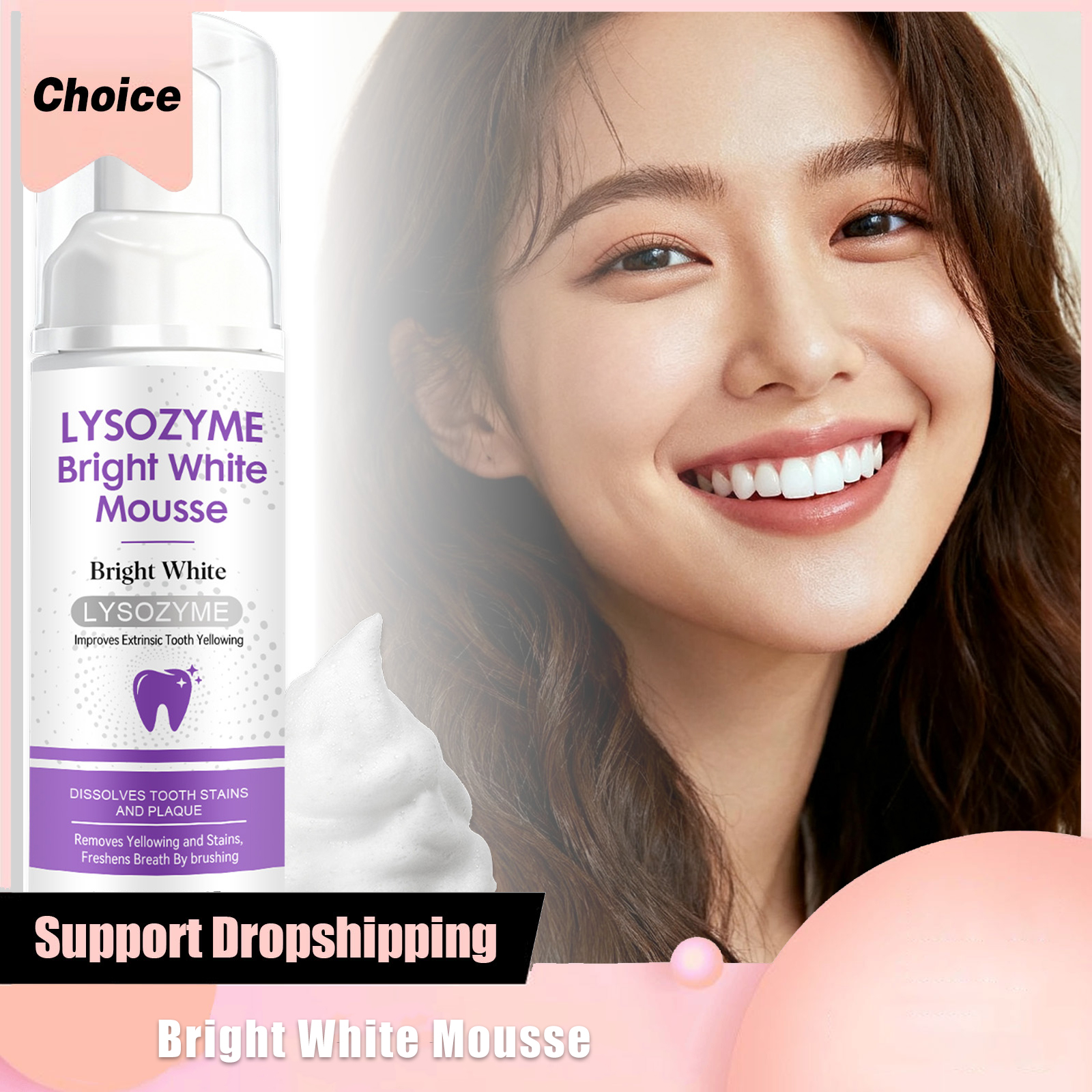 Hydroxyapatite White Teeth Mou - огляд і ціна Teeth Whitening Foam Toothpaste