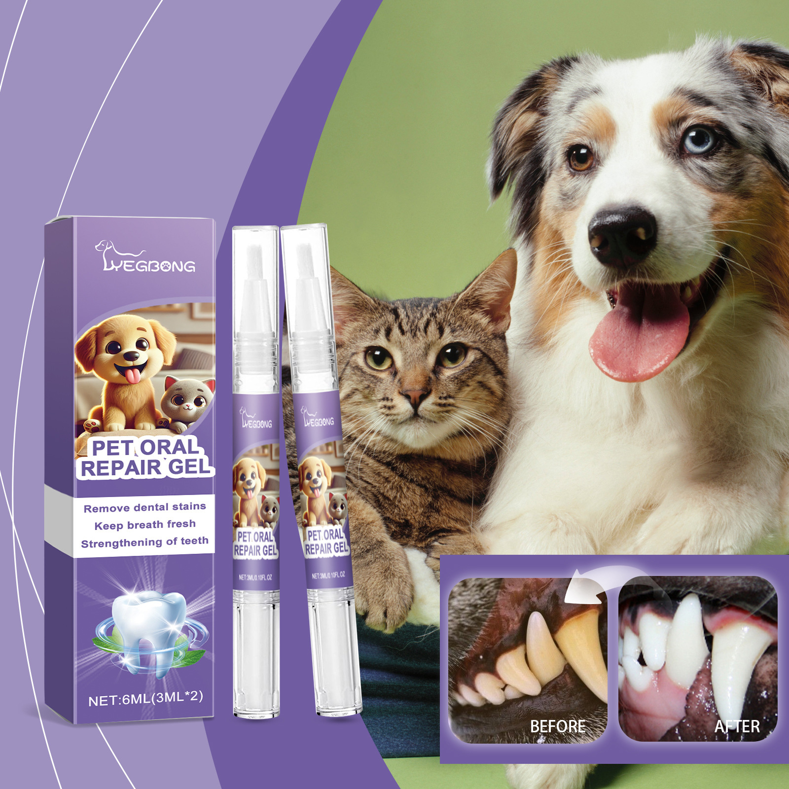 12pcs Pet Toothbrush Pen Denta - огляд і ціна Teeth Whitening Gel